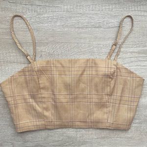 Forever 21 beige plaid crop top